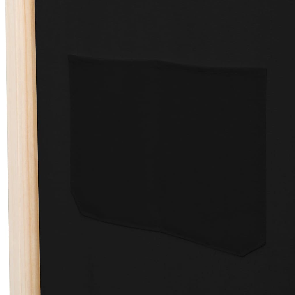 vidaXL 4-paneļu istabas aizslietnis, 160x170x4 cm, melns audums