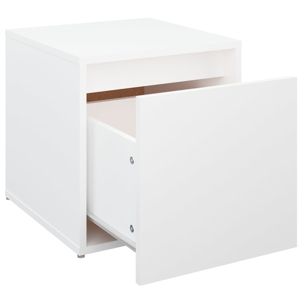 vidaXL kaste ar atvilktni, balta, 40,5x40x40 cm, inženierijas koks