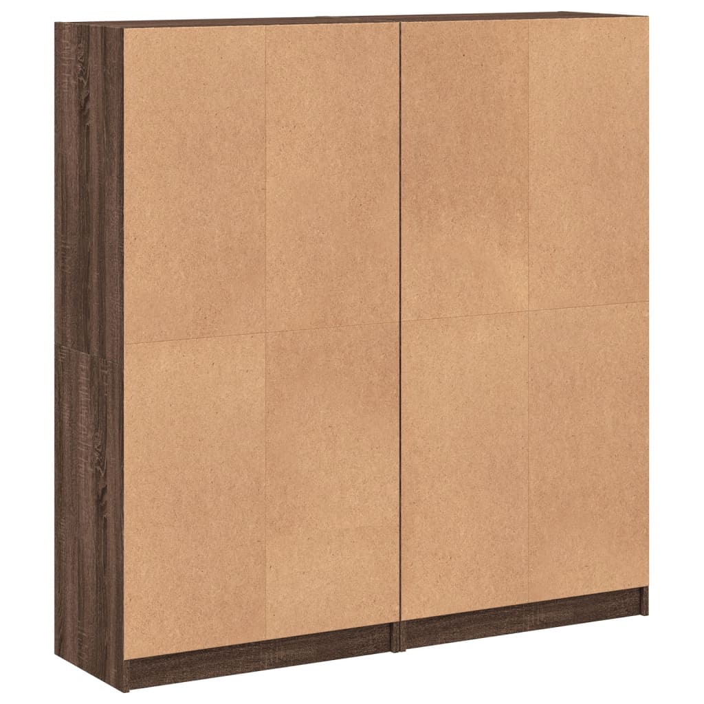vidaXL grāmatu plaukts ar durvīm, brūna ozola, 136x37x142 cm, koks