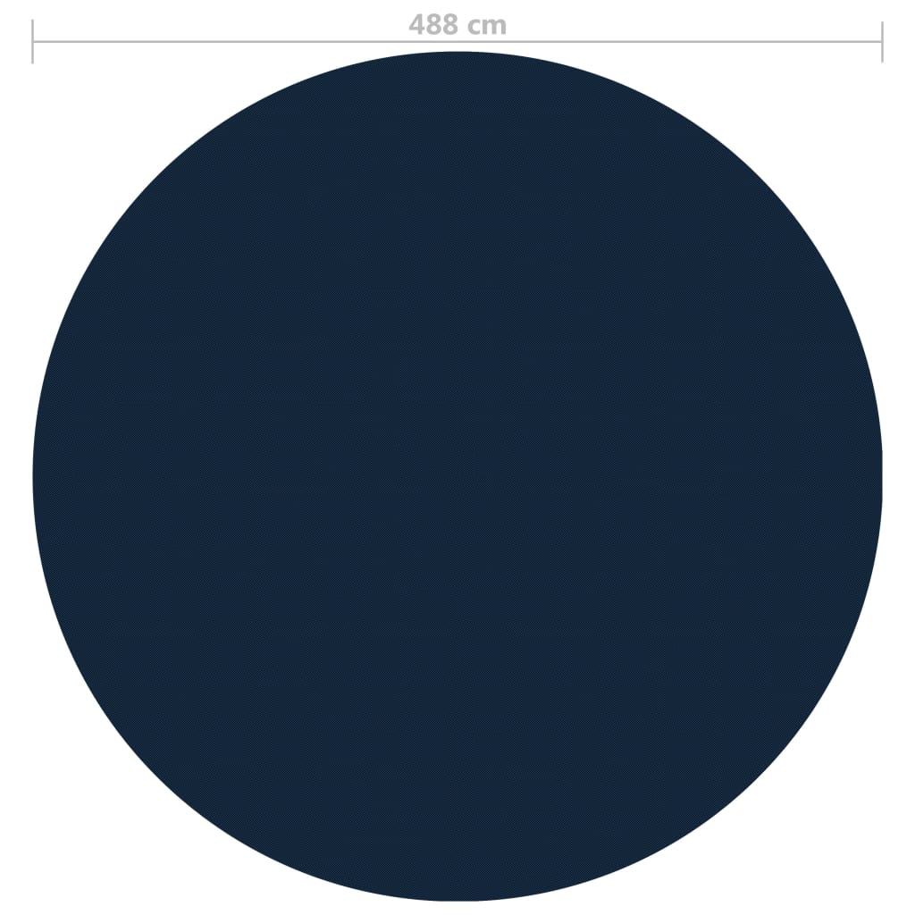 vidaXL baseina pārklājs, solārs, peldošs, 488 cm, melns un zils PE