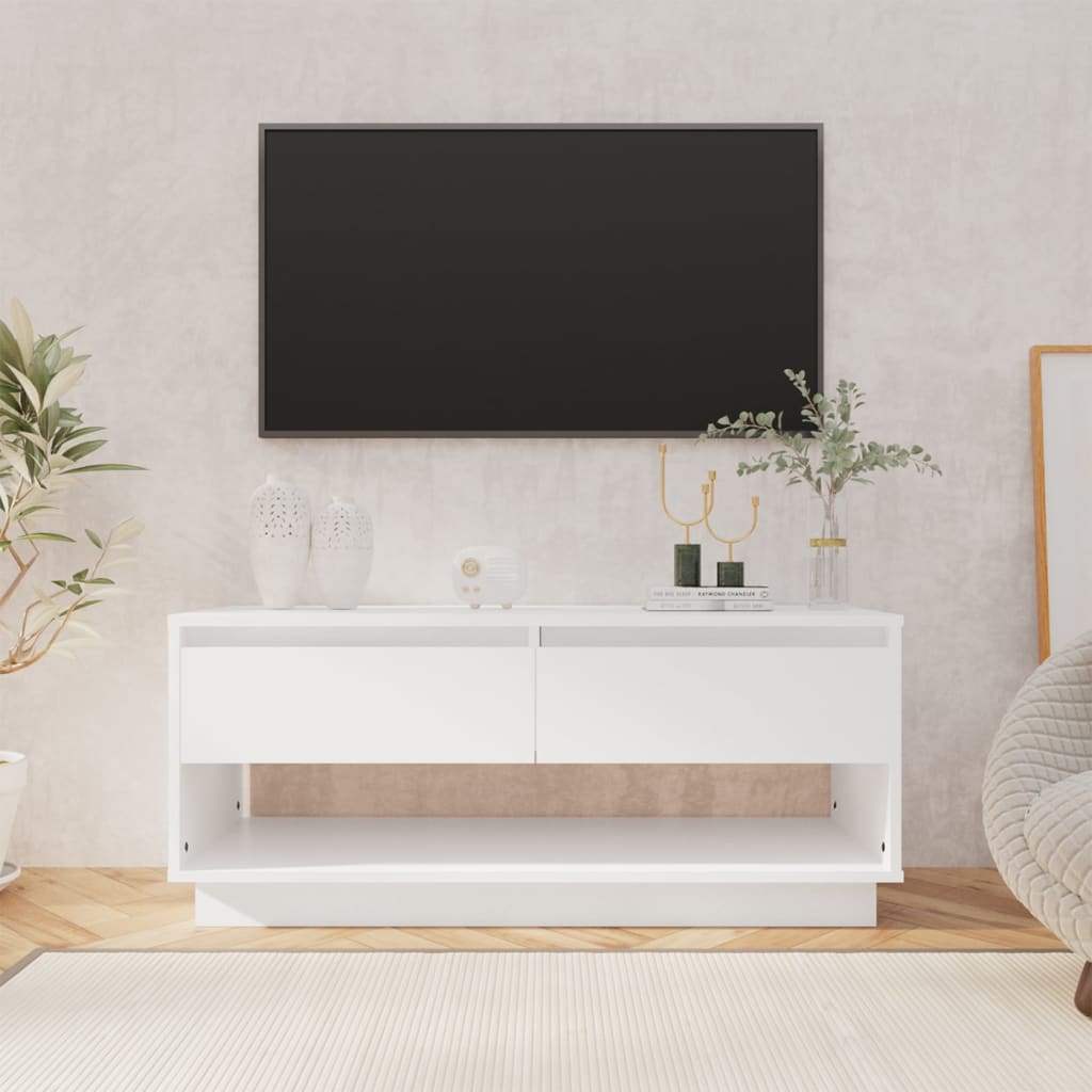 vidaXL TV skapītis, balts, 102x41x44 cm, skaidu plāksne