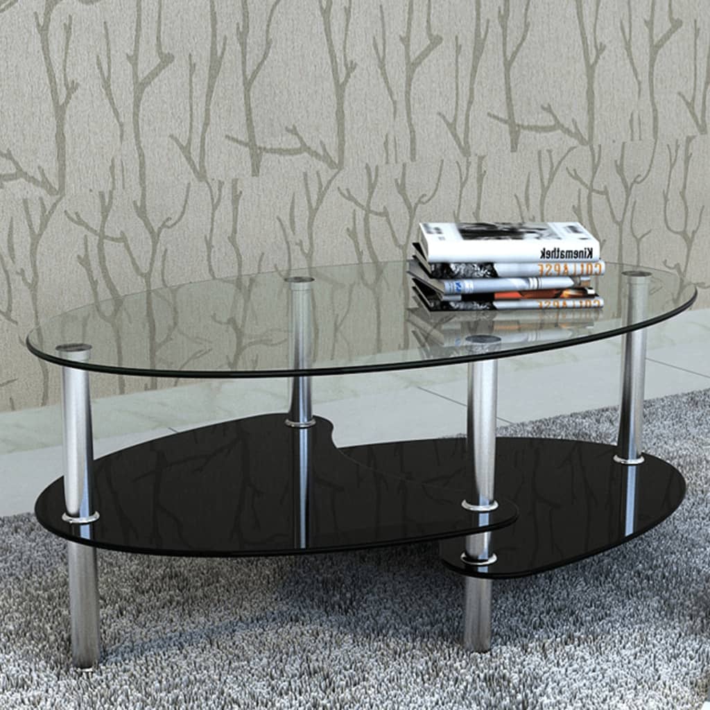 vidaXL kafijas galdiņš ar ekskluzīvu dizainu, melns