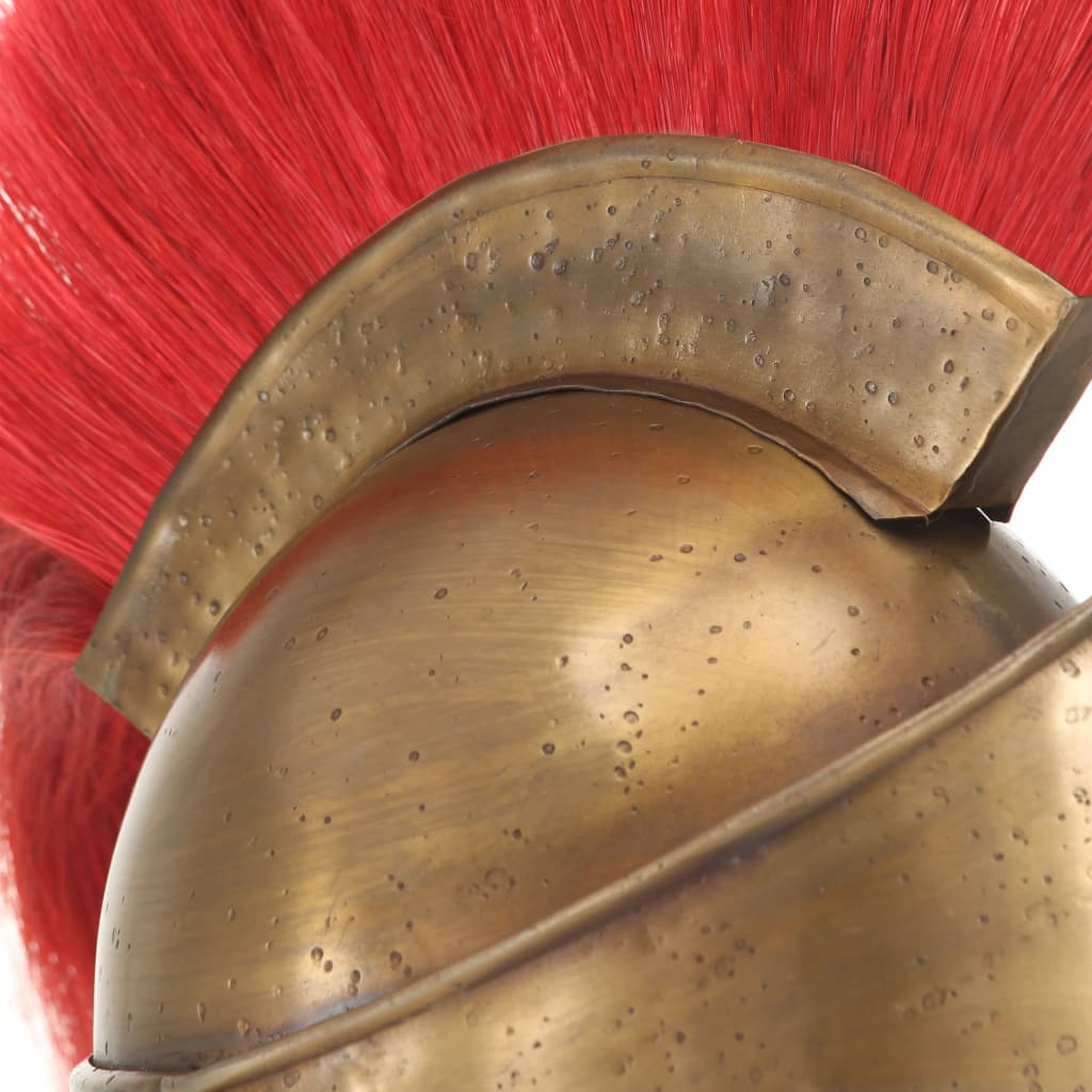 vidaXL grieķu karotāju bruņucepure, replika, misiņa krāsas tērauds