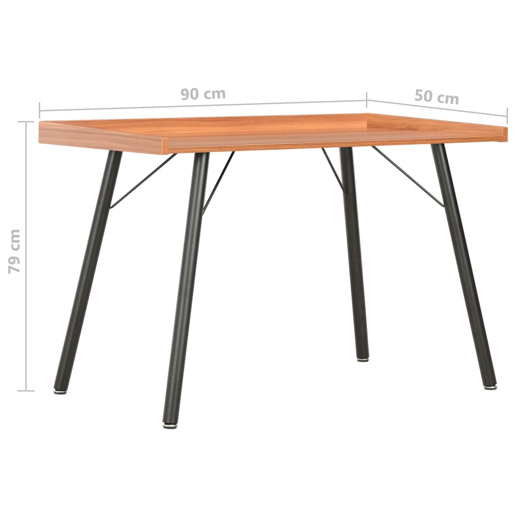 vidaXL galds, brūns, 90x50x79 cm