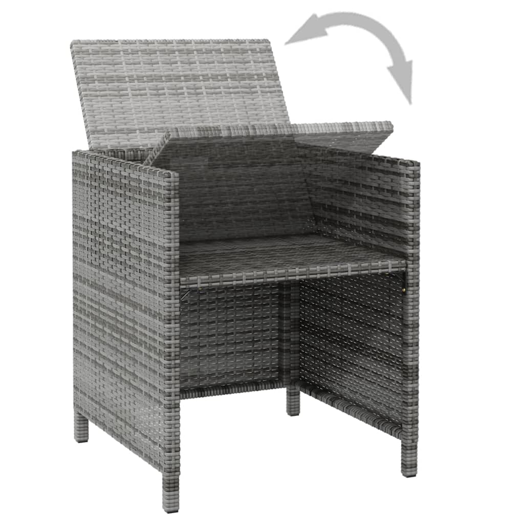 vidaXL 4-daļīgs dārza krēslu un soliņu komplekts, PE rotangpalma