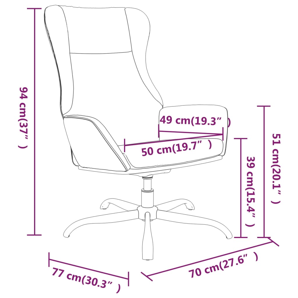 vidaXL atpūtas krēsls, brūna mākslīgā āda