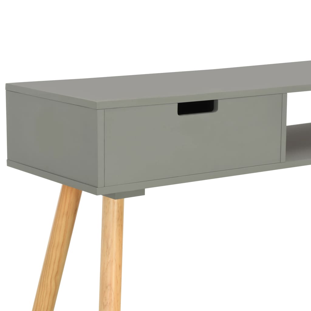 vidaXL konsoles galdiņš, 80x30x72 cm, priedes masīvkoks, pelēks