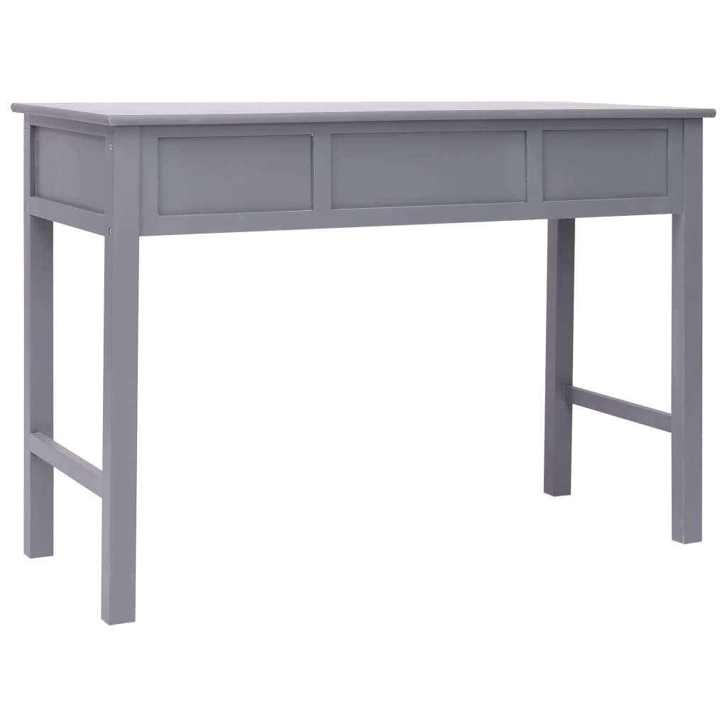 vidaXL rakstāmgalds, 110x45x76 cm, pelēks, koks