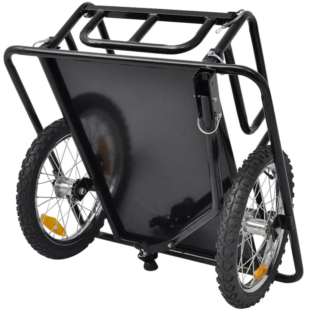 vidaXL velosipēda piekabe, melna, 50 kg