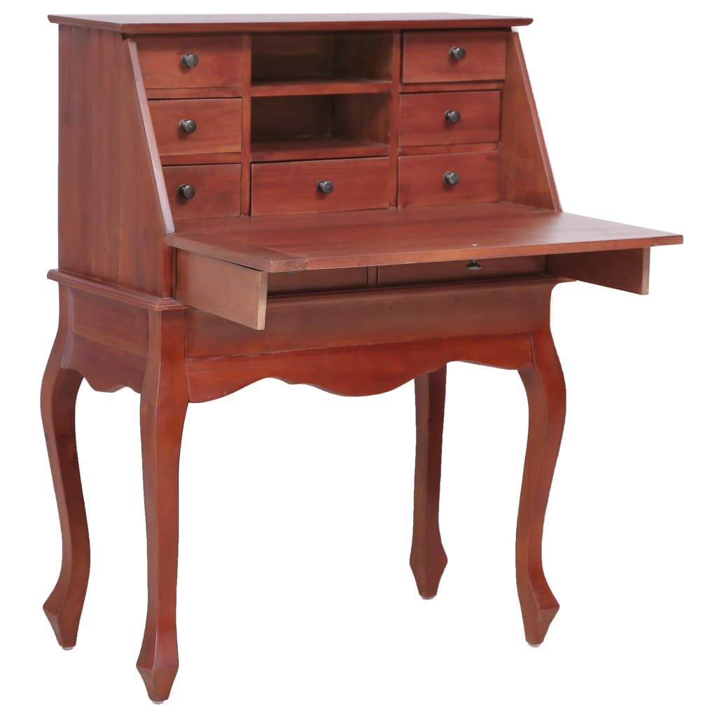 vidaXL sekretāra galds, 78x42x103 cm, masīvs sarkankoks, brūns