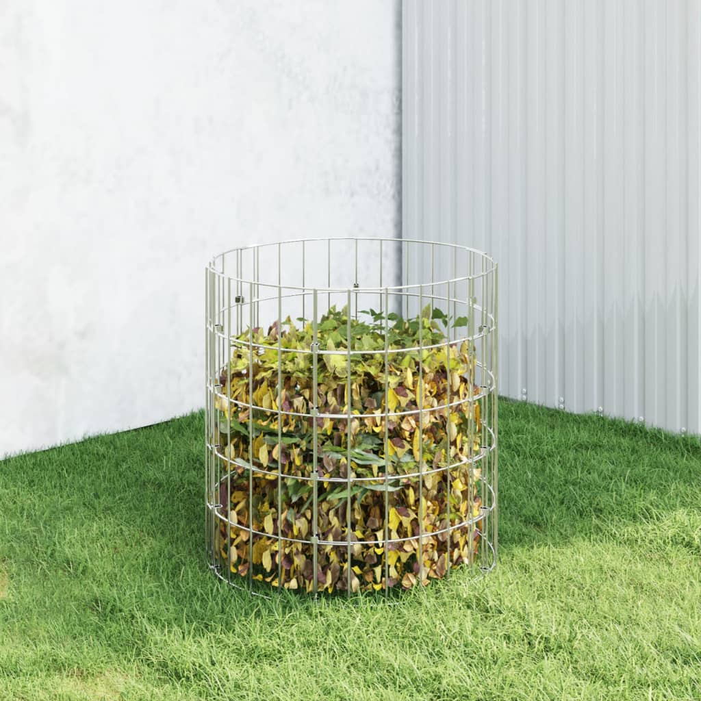 vidaXL dārza komposta nožogojums, Ø50x50 cm, cinkots tērauds