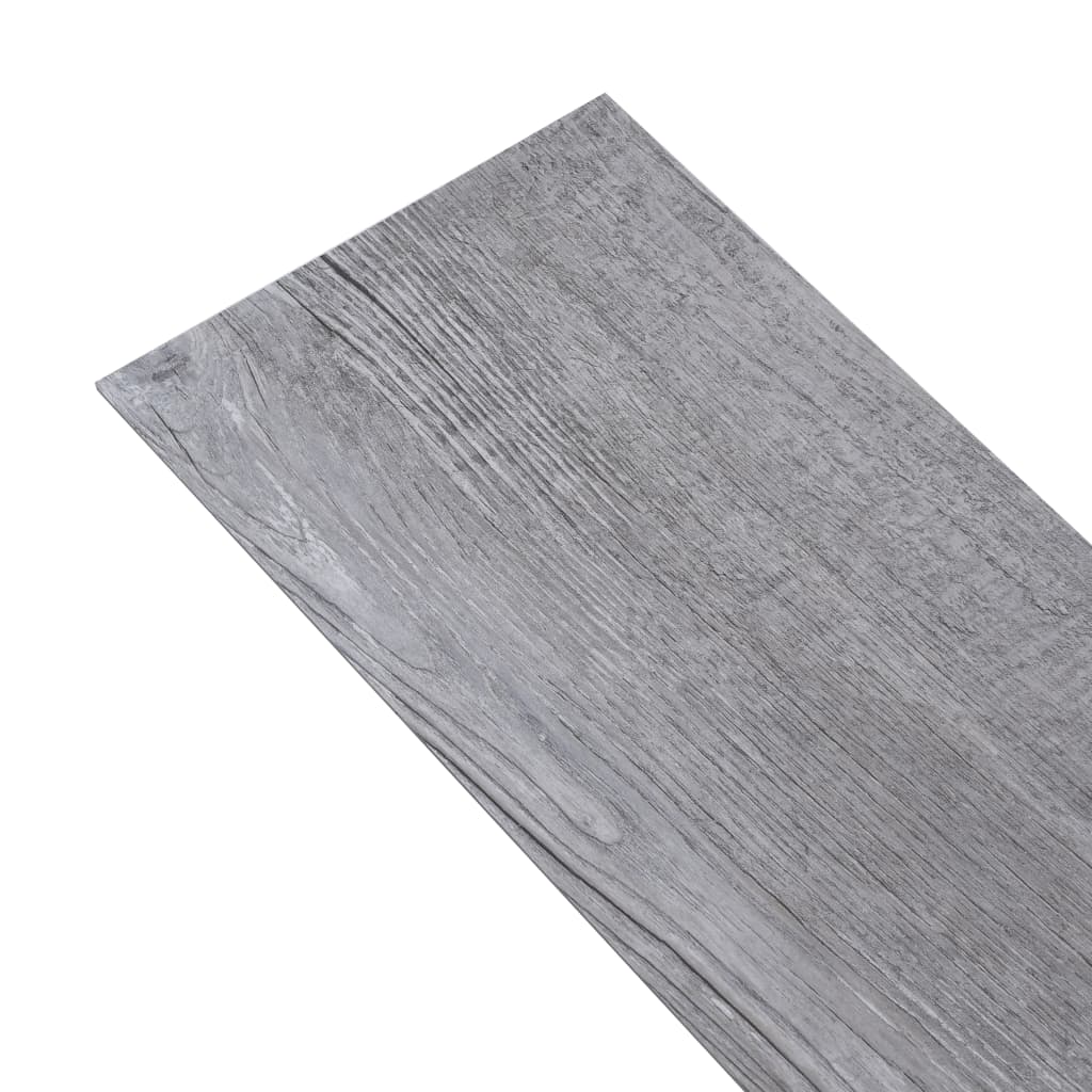 vidaXL grīdas dēļi, pašlīmējoši, 5,02 m², 2mm, matēts pelēka koka PVC