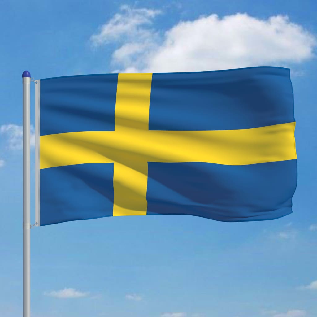 vidaXL Zviedrijas karogs un karoga masts, alumīnijs, 6 m