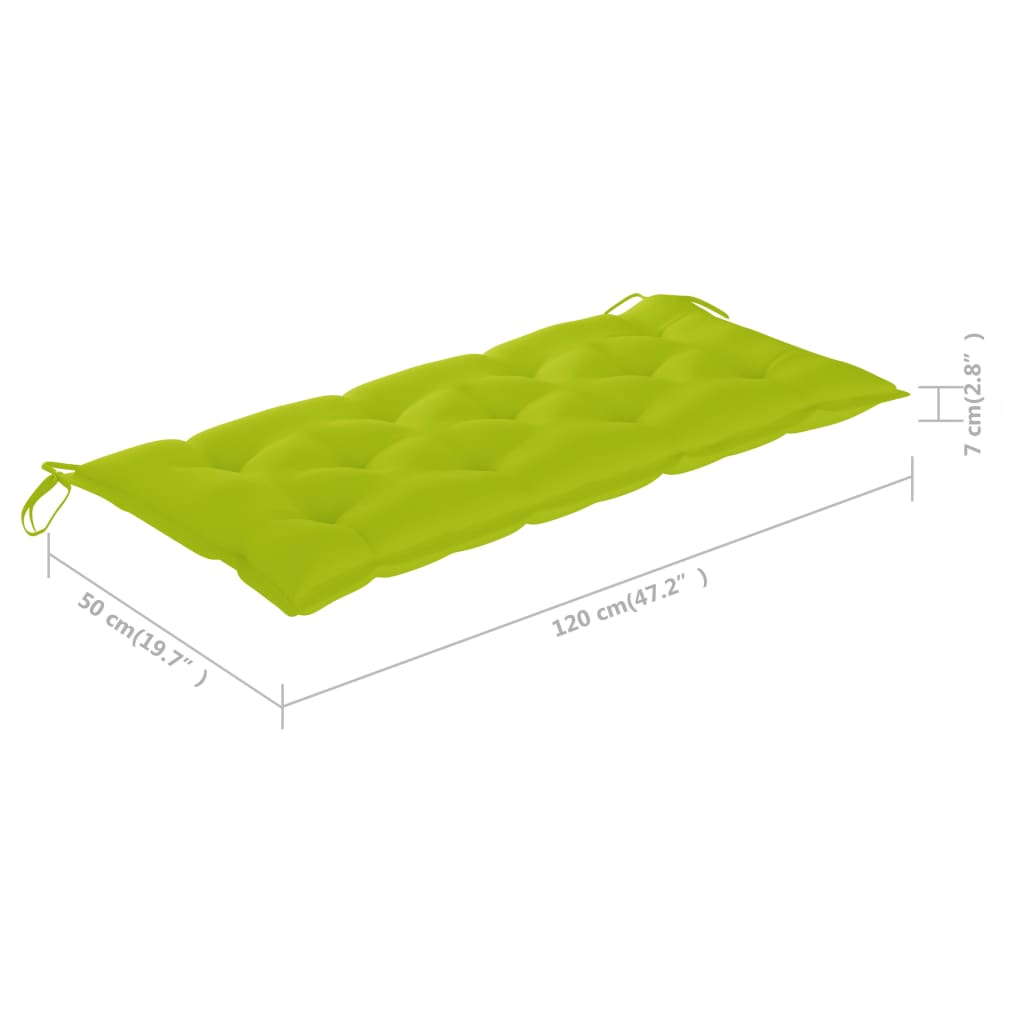 vidaXL divvietīgs dārza sols ar matraci, 120 cm, eikalipta masīvkoks