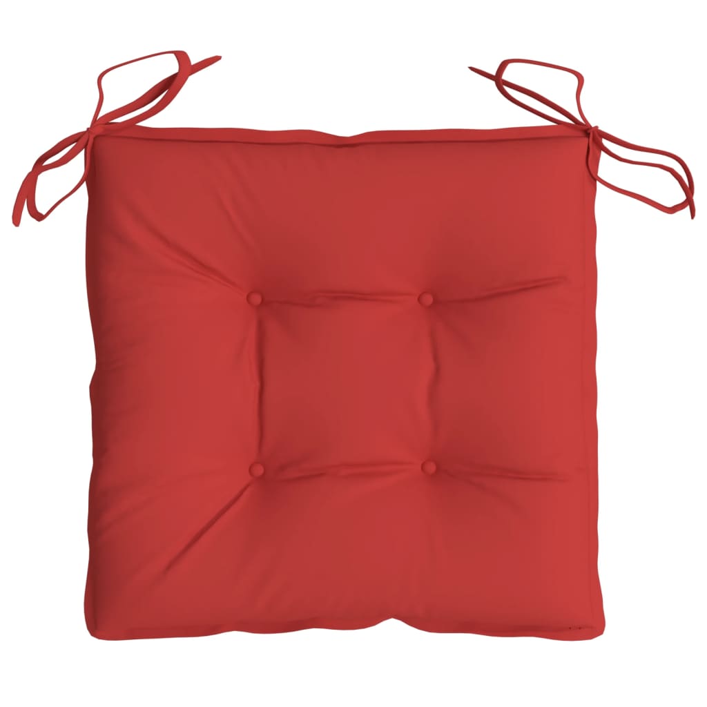 vidaXL dārza krēslu matrači, 4 gab., sarkani, 40x40x7 cm, audums