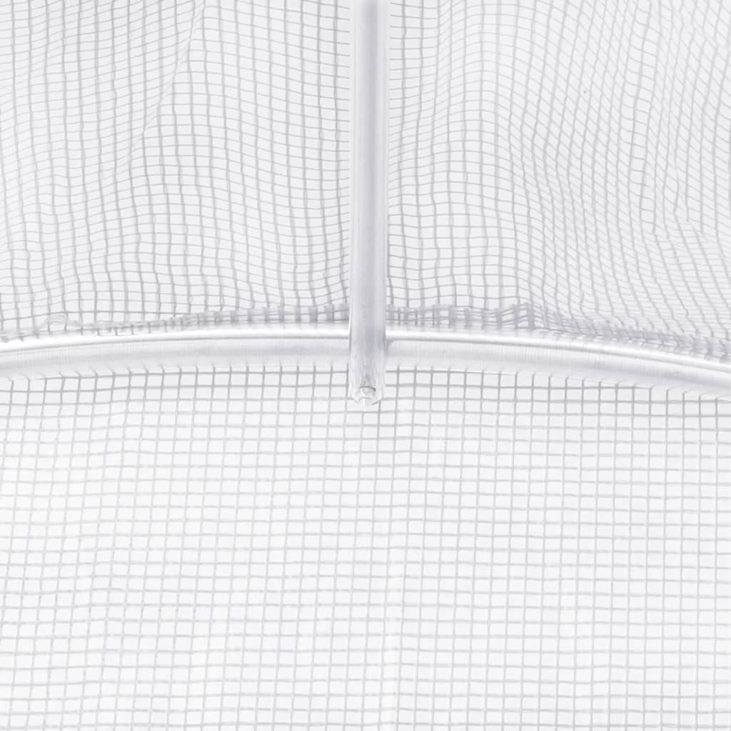 vidaXL siltumnīca ar tērauda rāmi, balta, 24 m², 6x4x2 m