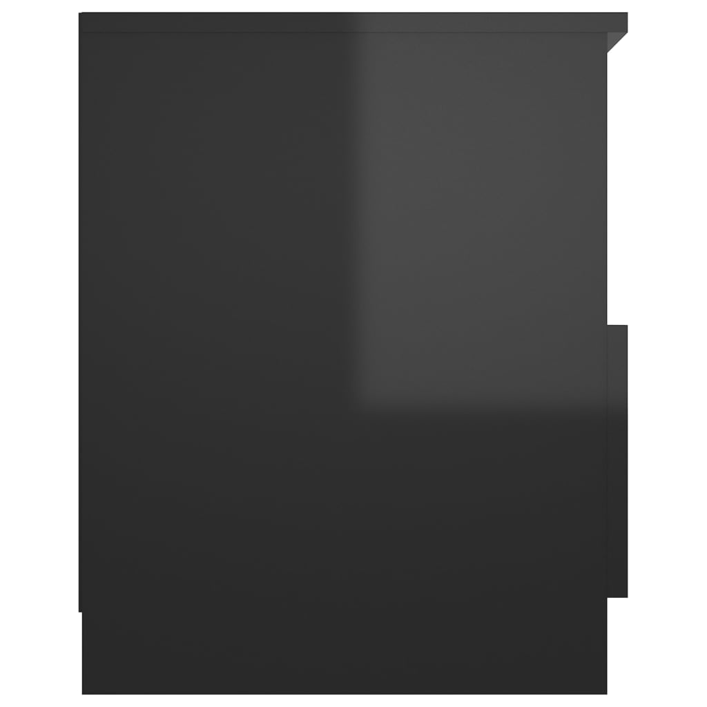 vidaXL naktsskapīši, 2 gab., spīdīgi melni, 40x40x50 cm, skaidu plātne