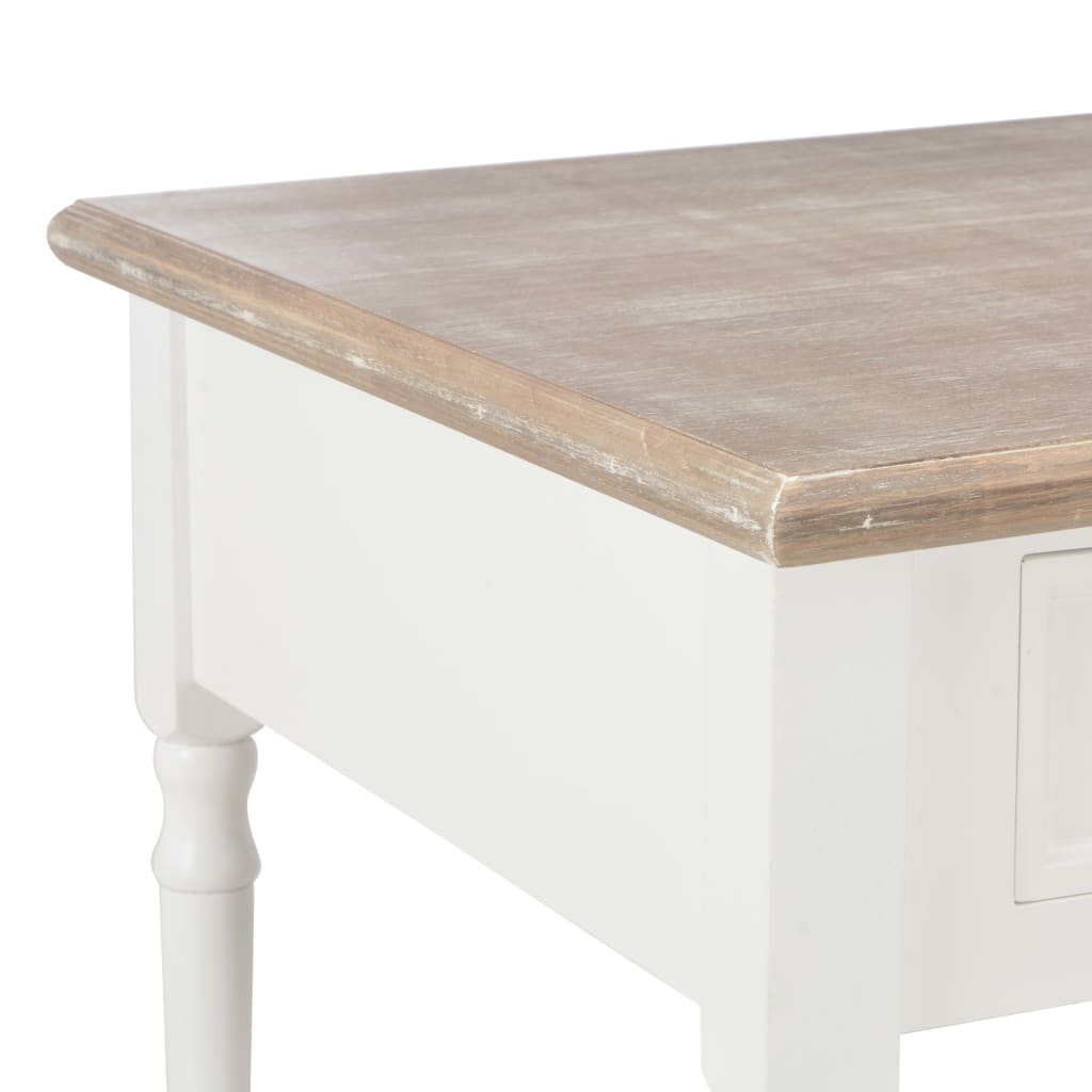 vidaXL kafijas galdiņš, 100x55x45 cm, balts, koks