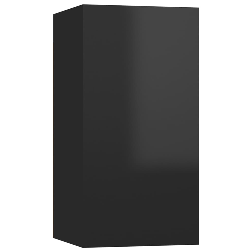 vidaXL TV skapīši, 4 gab., 30,5x30x60 cm, spīdīgi melni, skaidu plātne