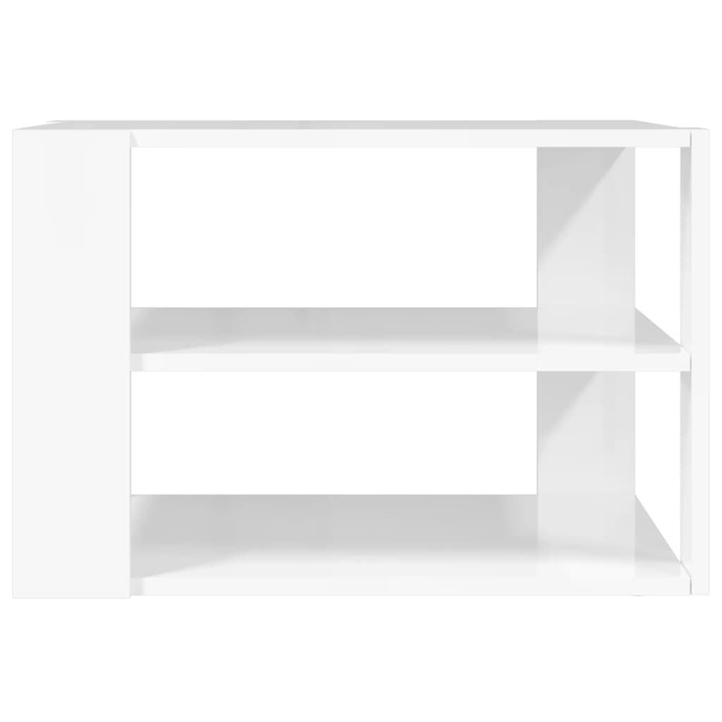 vidaXL kafijas galdiņš, spīdīgi balts 59,5x59,5x40cm inženierijas koks