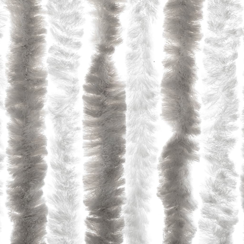 vidaXL kukaiņu aizkars, gaiši pelēks un balts, 100x230 cm, šenils