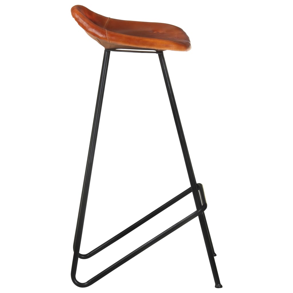 vidaXL bāra krēsli, 2 gab., brūna dabīgā āda