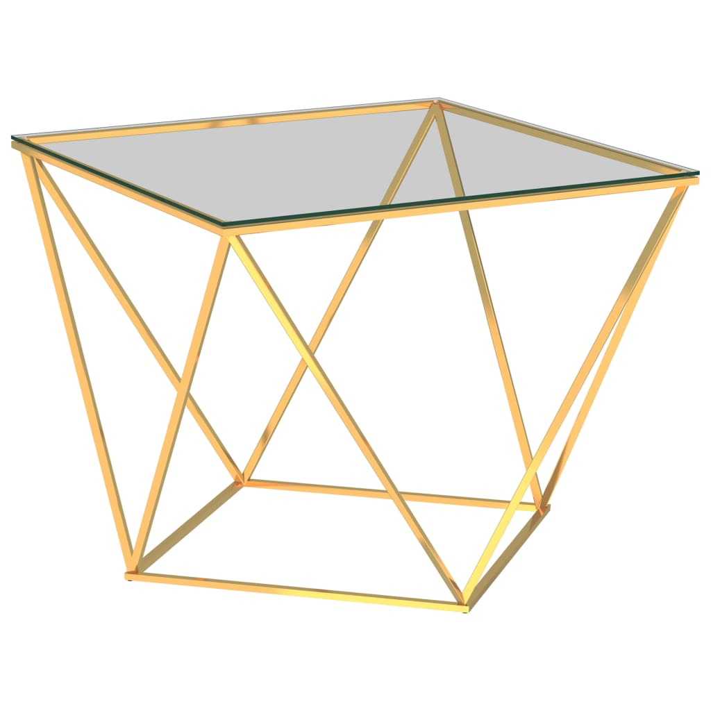 vidaXL kafijas galdiņš, 80x80x45 cm, zelta krāsā, nerūsējošs tērauds