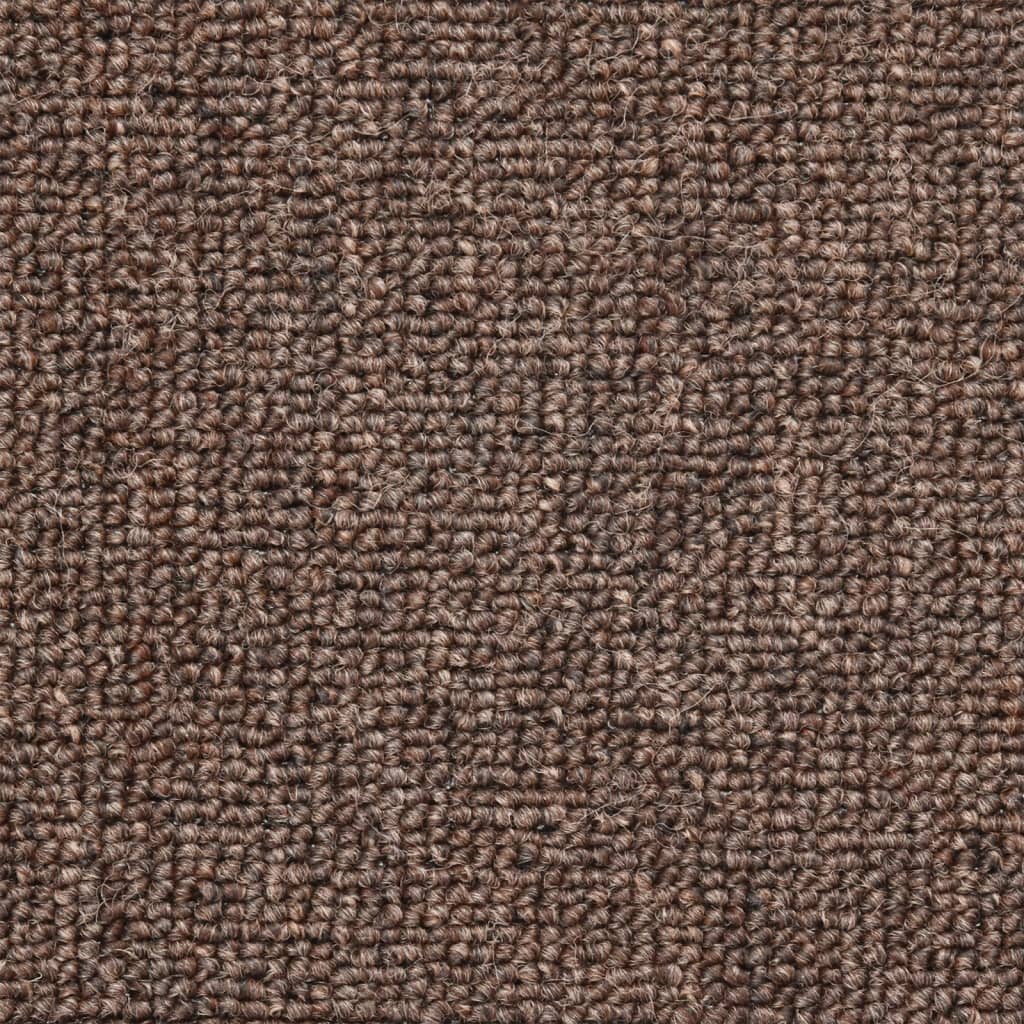 vidaXL kāpņu paklāji, 15 gab., kafijas brūni, 56x17x3 cm