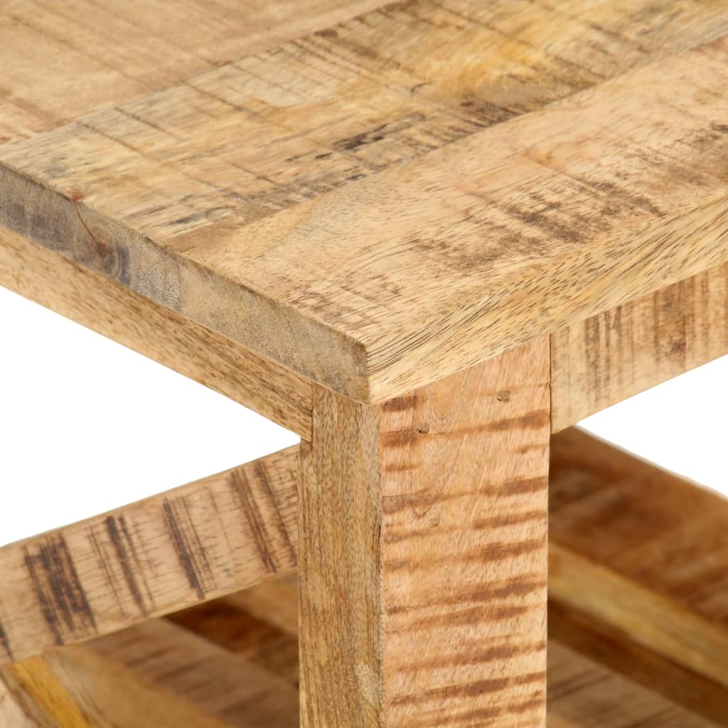 vidaXL galdiņš ar riteņiem, 40x40x42 cm, neapstrādāts mango koks