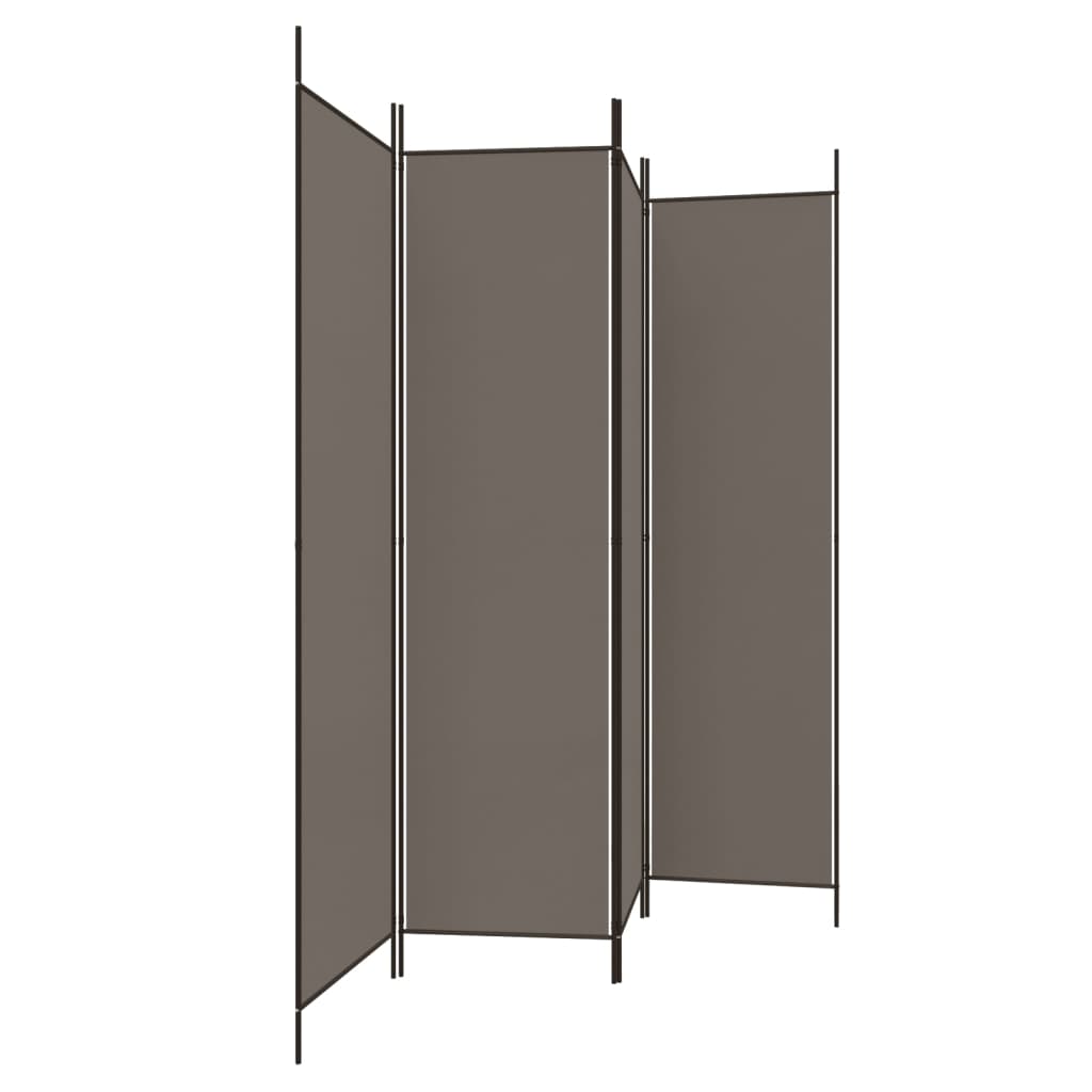 vidaXL 4-paneļu istabas aizslietnis, 200x220 cm, antracītpelēks audums