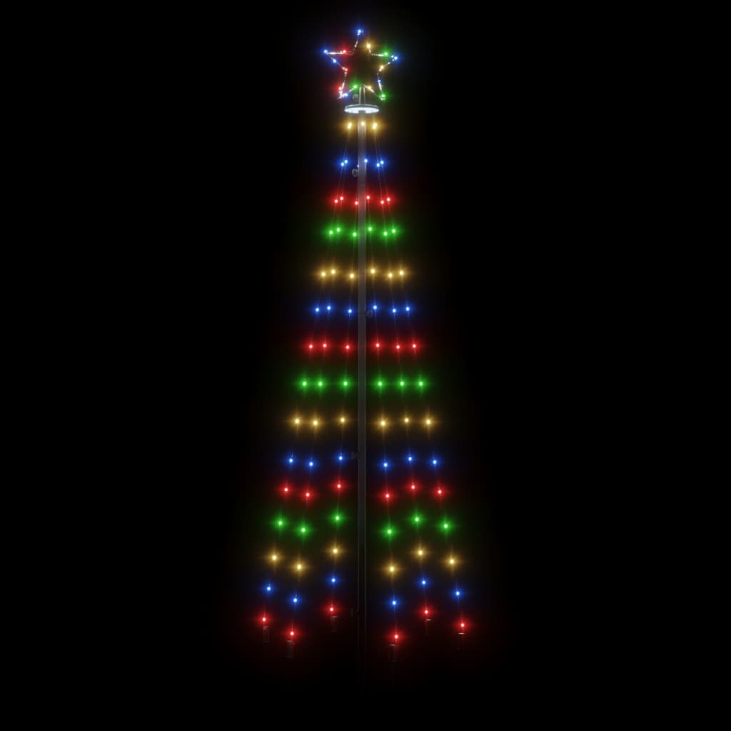 vidaXL Ziemassvētku egle, 108 krāsainas LED lampiņas, 70x180 cm