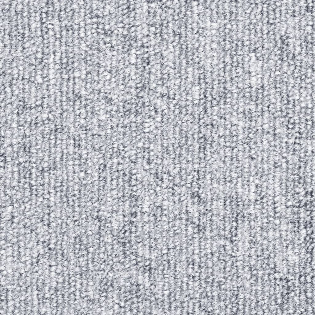 vidaXL kāpņu paklāji, 15 gab., gaiši pelēki, 56x17x3 cm