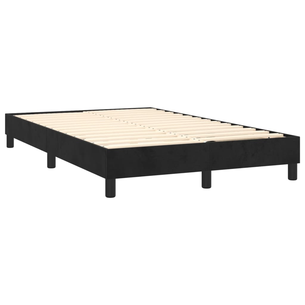 vidaXL atsperu gulta ar matraci, LED, melns samts, 120x200 cm