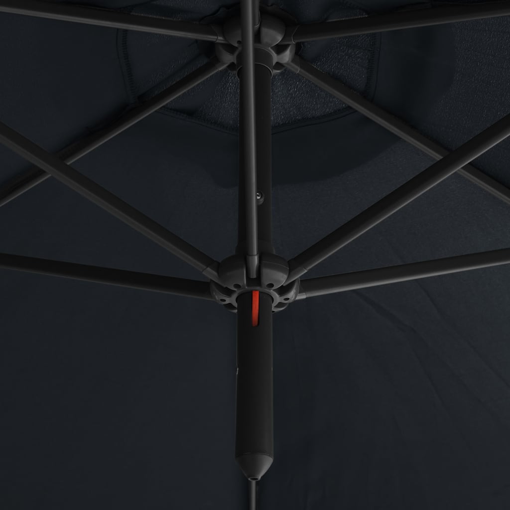 vidaXL dubultais saulessargs ar tērauda kātu, 600 cm, antracītpelēks