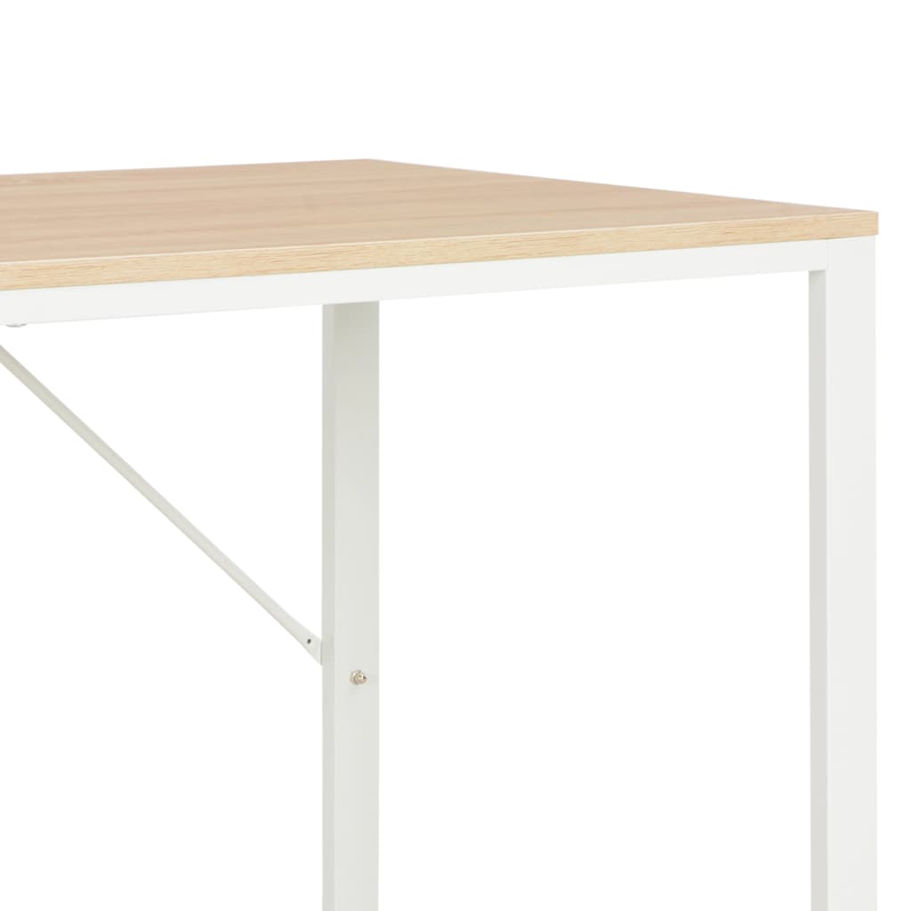 vidaXL datorgalds, balta un ozolkoka krāsa, 120x60x73 cm
