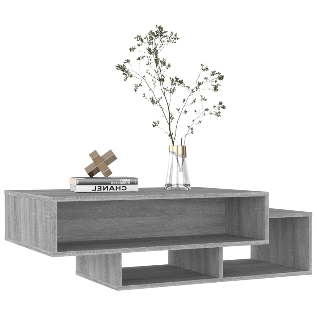 vidaXL kafijas galdiņš, pelēks ozols, 105x55x32 cm, inženierijas koks