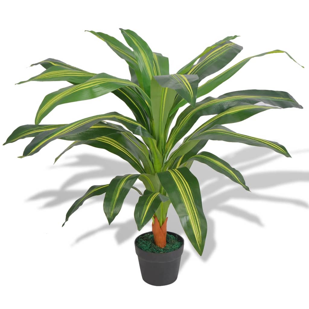 vidaXL mākslīgais augs, dracēna ar podiņu, 90 cm, zaļa