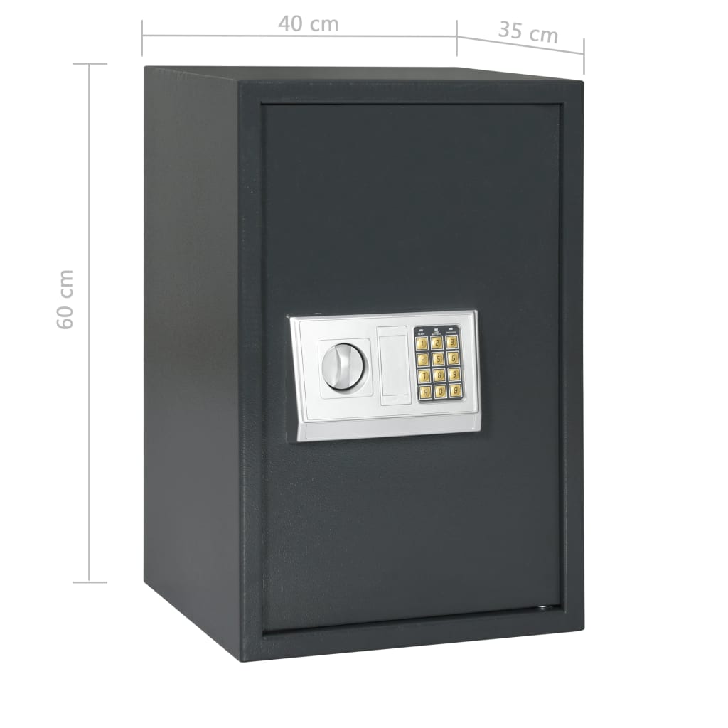 vidaXL digitālais seifs, 40x35x60 cm, tumši pelēks