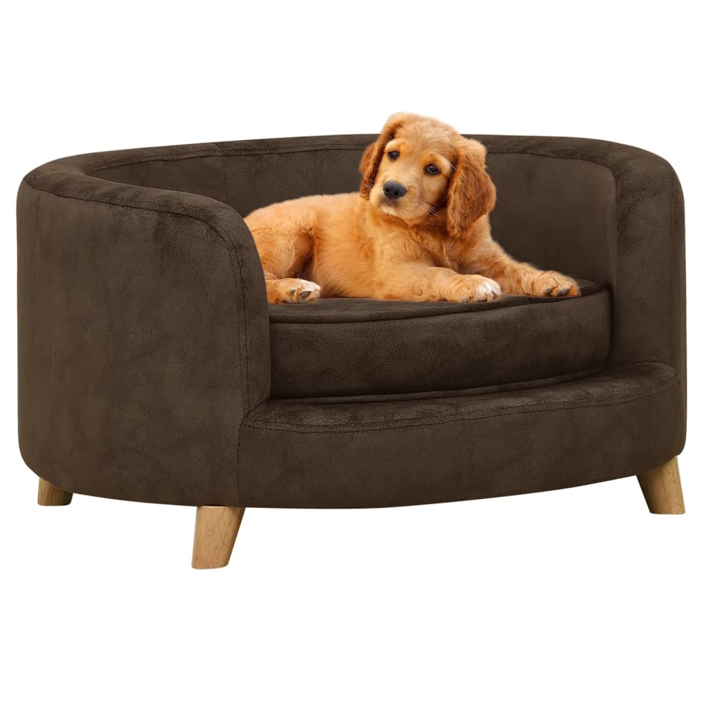 vidaXL suņu dīvāns, brūns, 69x69x36 cm, plīšs