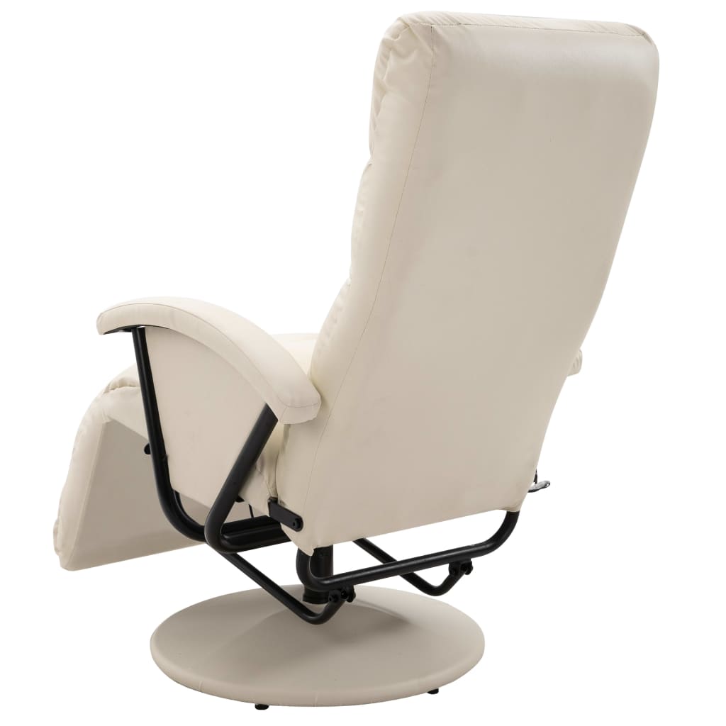vidaXL TV masāžas krēsls, krēmbalta mākslīgā āda