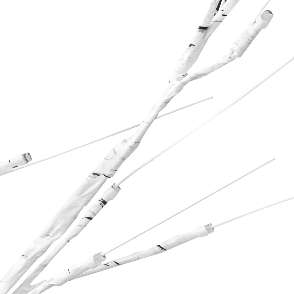 vidaXL mākslīgais bērzs, balts, 672 silti baltas LED, 400 cm