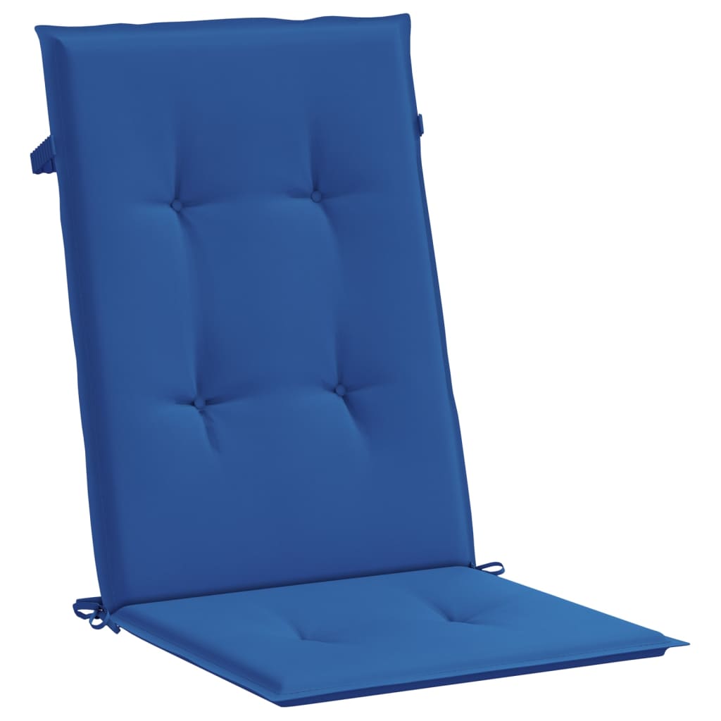 vidaXL dārza krēslu spilveni, 6 gab., koši zili, 120x50x3 cm, audums