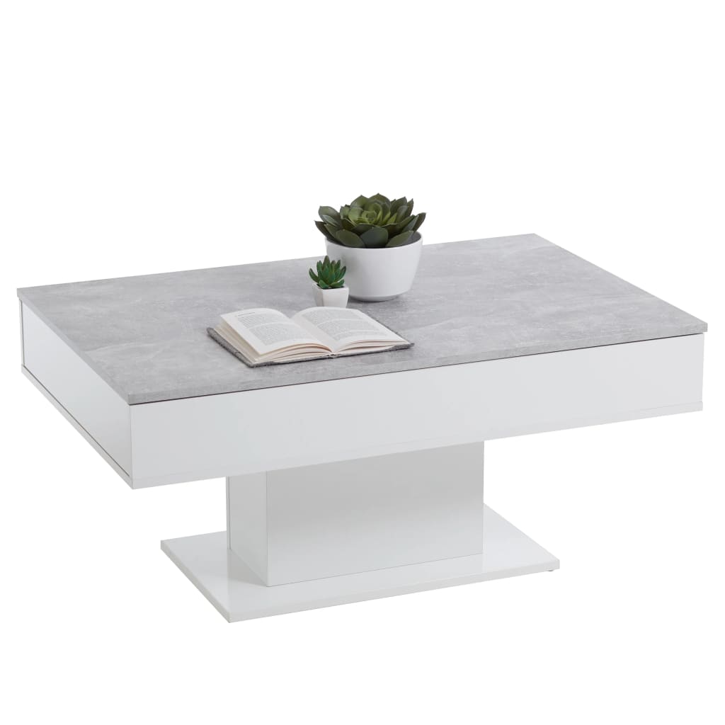 FMD kafijas galdiņš, betona pelēka un balta krāsa