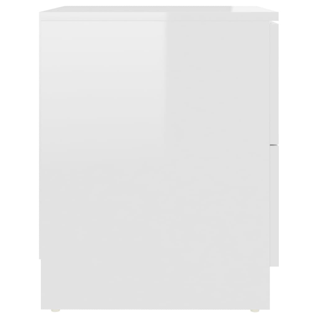 vidaXL naktsskapītis, spīdīgi balts, 40x40x50 cm, skaidu plāksne