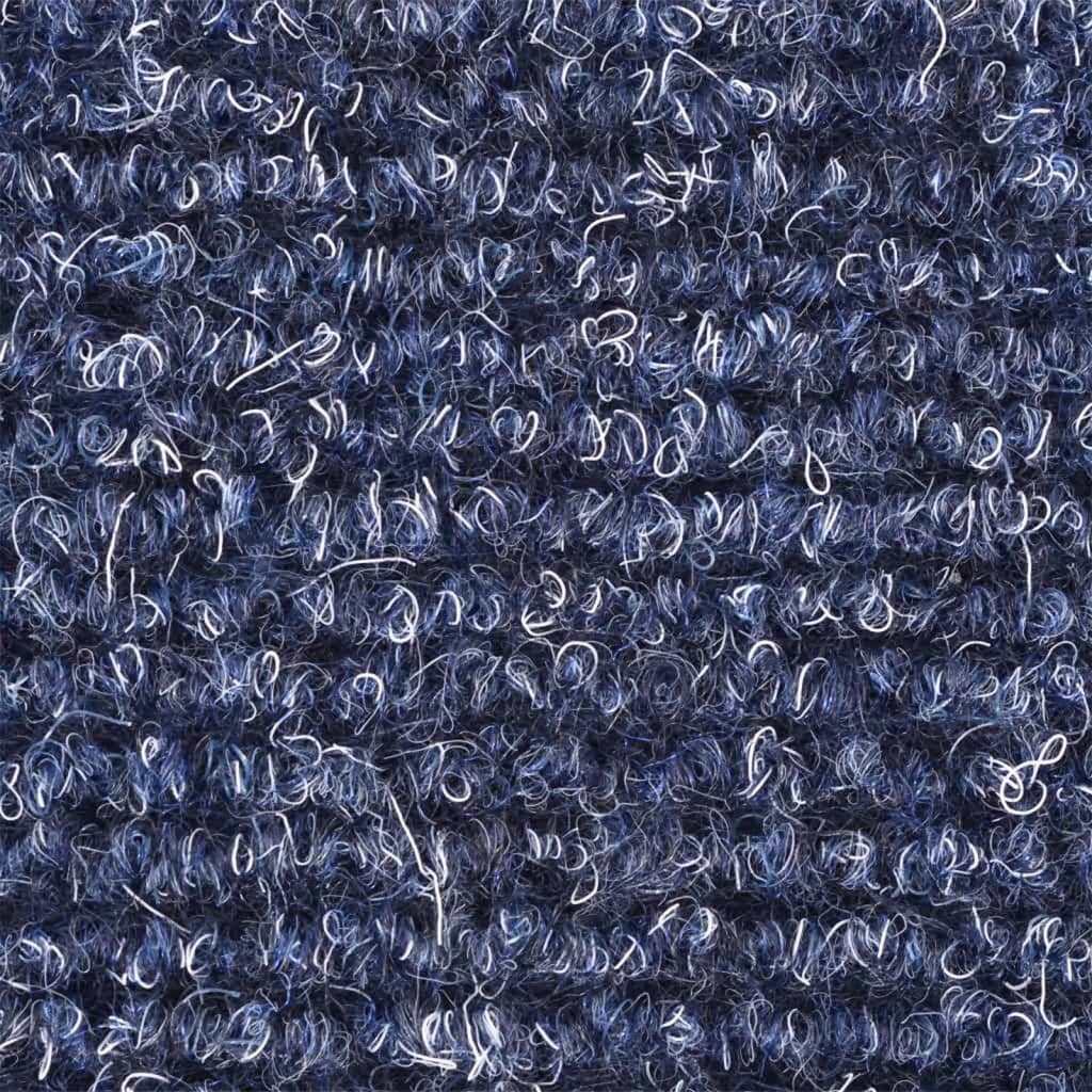 vidaXL kāpņu paklāji, 10 gab., pašlīmējoši, 56x17x3 cm, zili