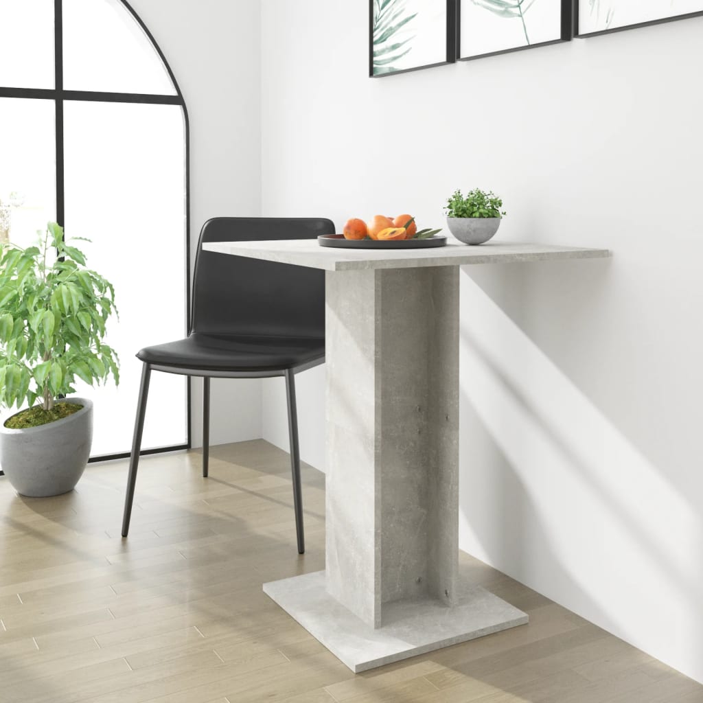vidaXL bistro galds, betonpelēks, 60x60x75 cm, kokskaidu plāksne