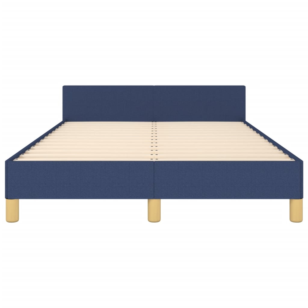 vidaXL gultas rāmis ar galvgali, zils audums, 120x190 cm