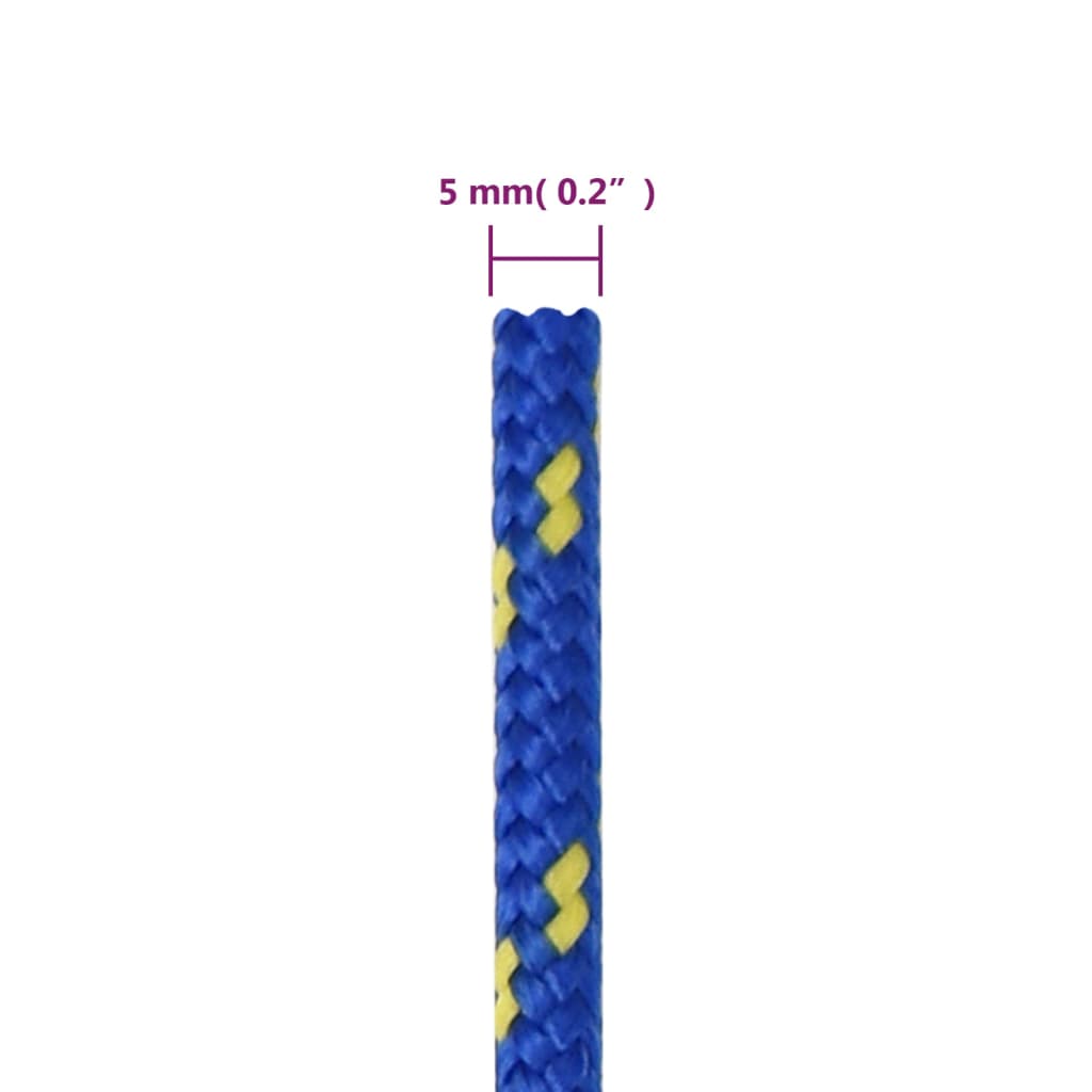 vidaXL laivu virve, zila, 5 mm, 500 m, polipropilēns