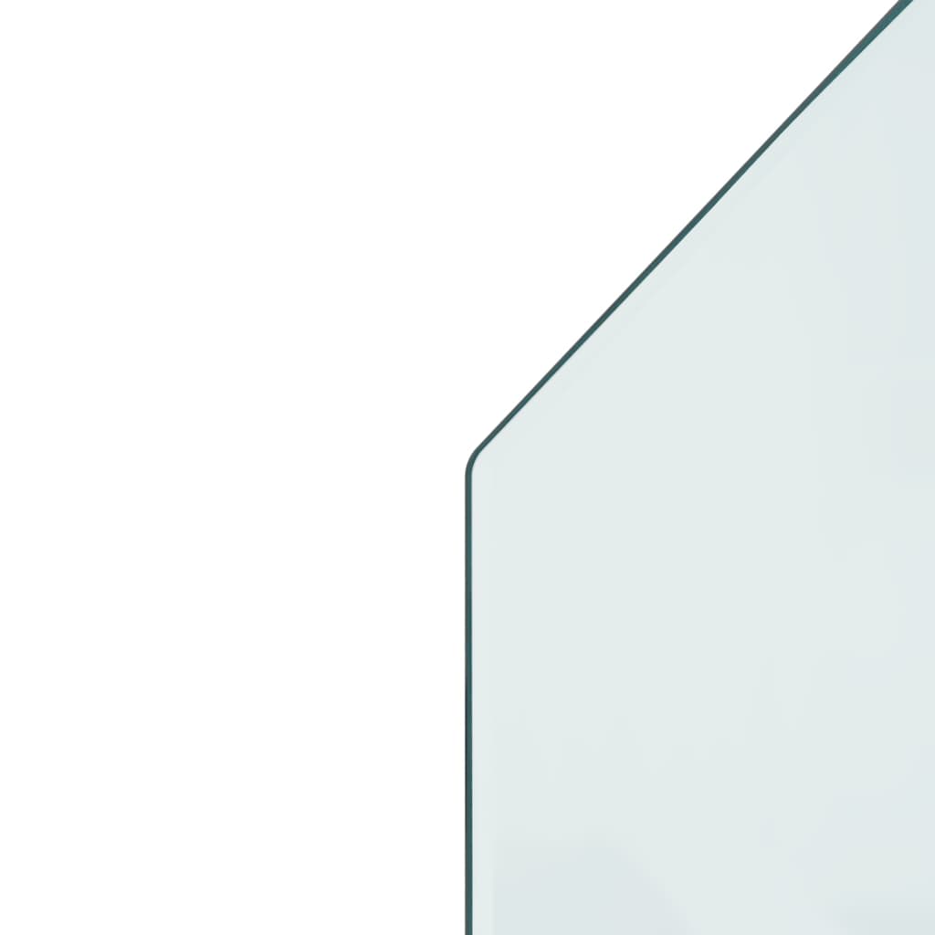 vidaXL kamīna plāksne, sešstūra forma, stikls, 80x50 cm