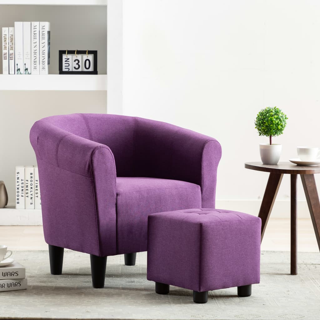 vidaXL atpūtas krēsls, violets audums